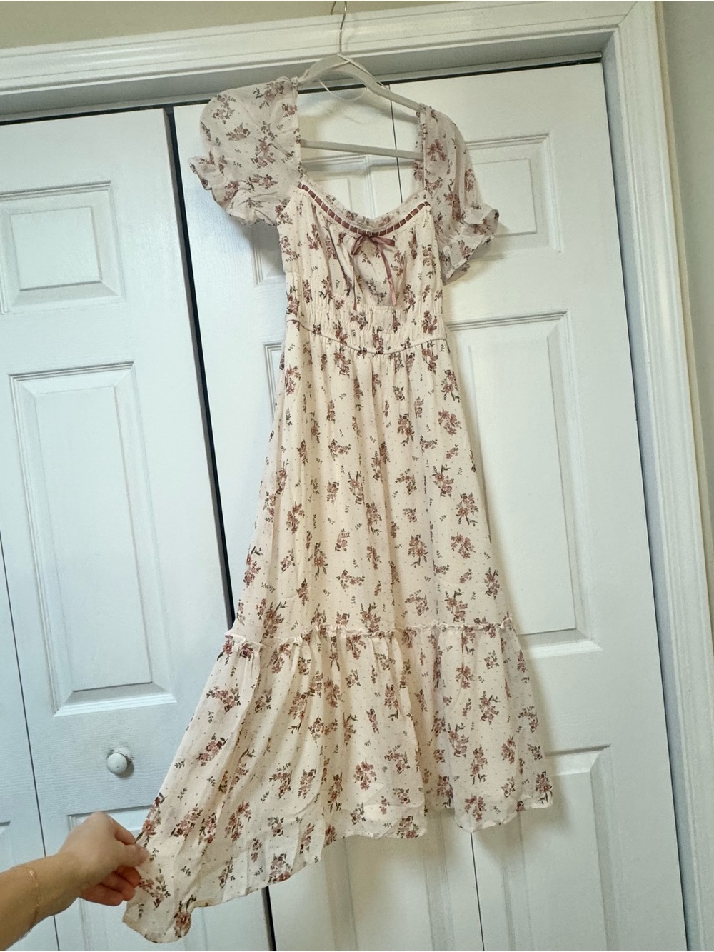 Floral Tie-Front Midi Dress